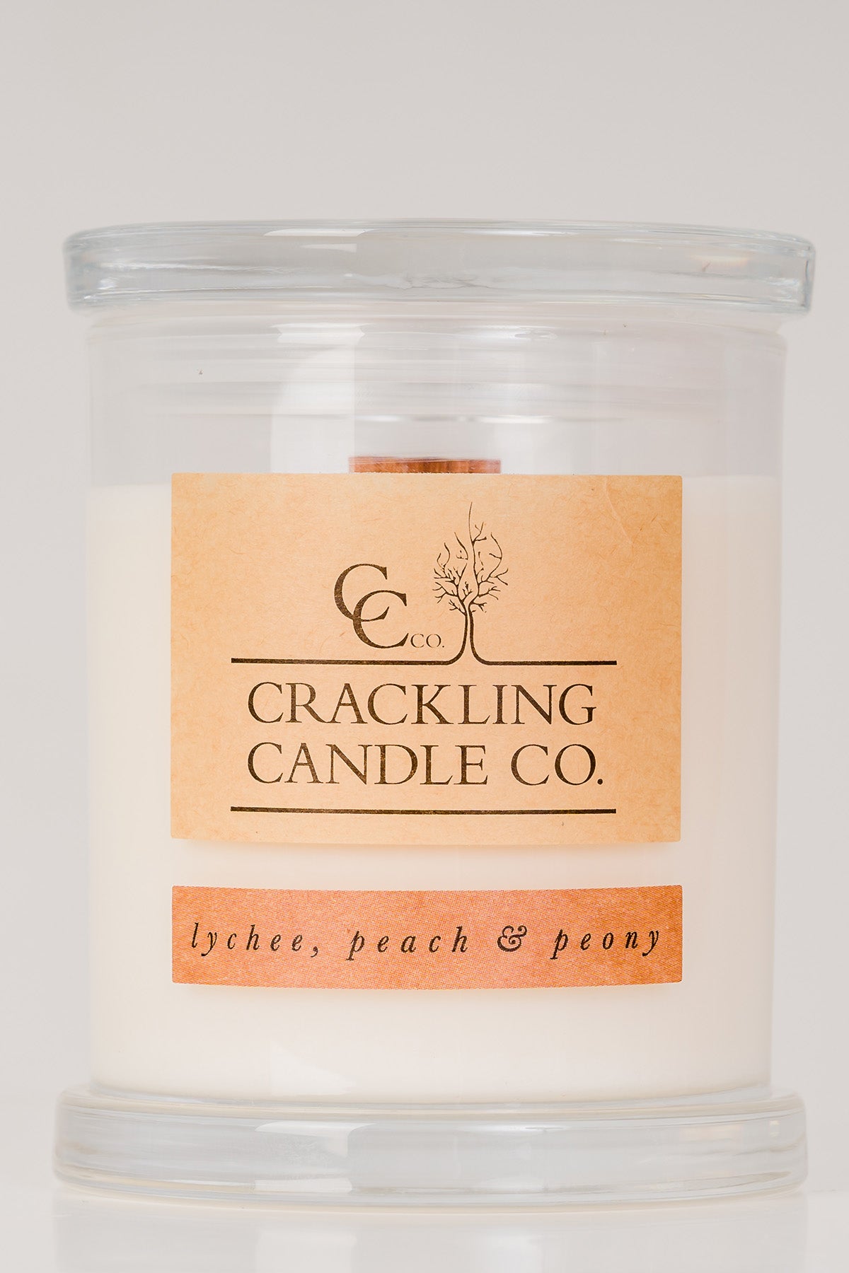 Lychee, Peach + Peony Crackling Candle Co
