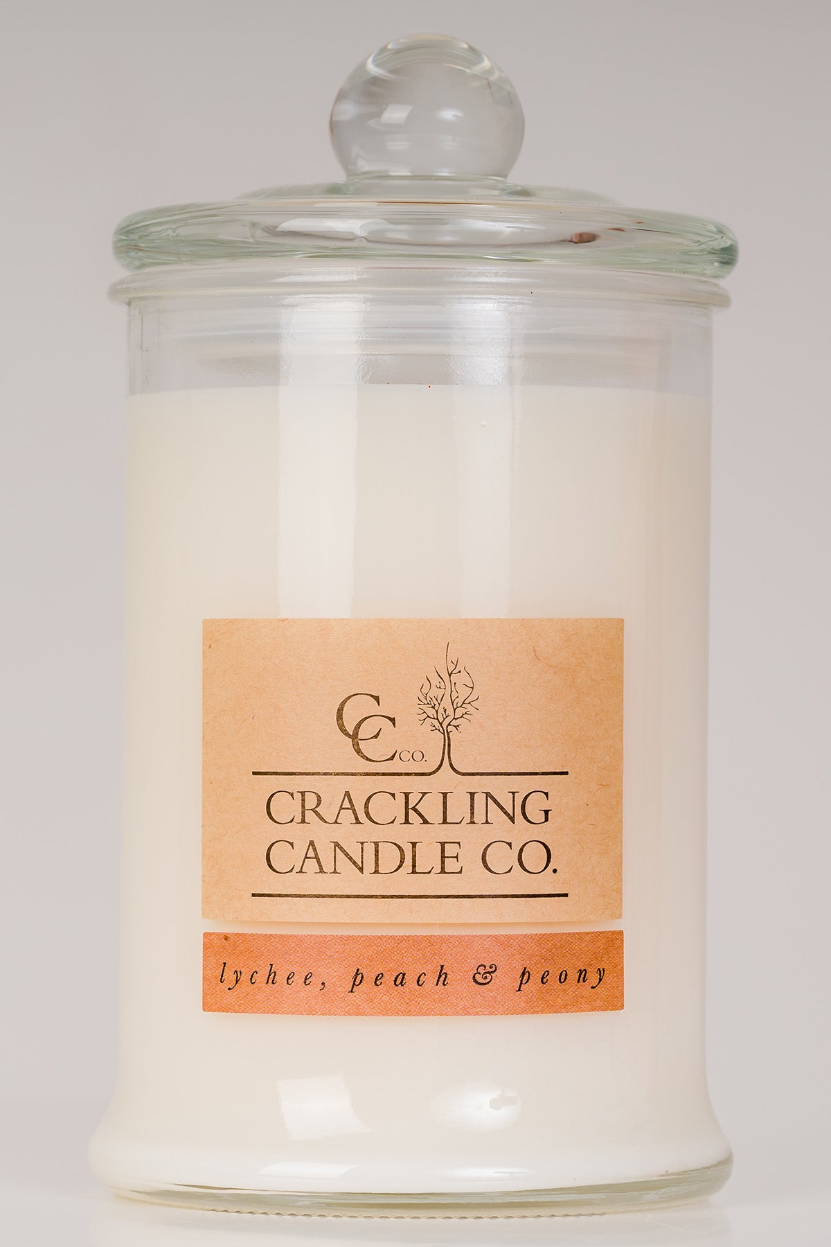 Lychee, Peach + Peony Crackling Candle Co